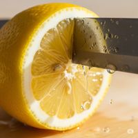 Lemon being sliced
